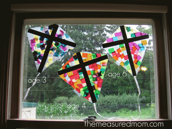 Spring activities for preschoolers - kite craft