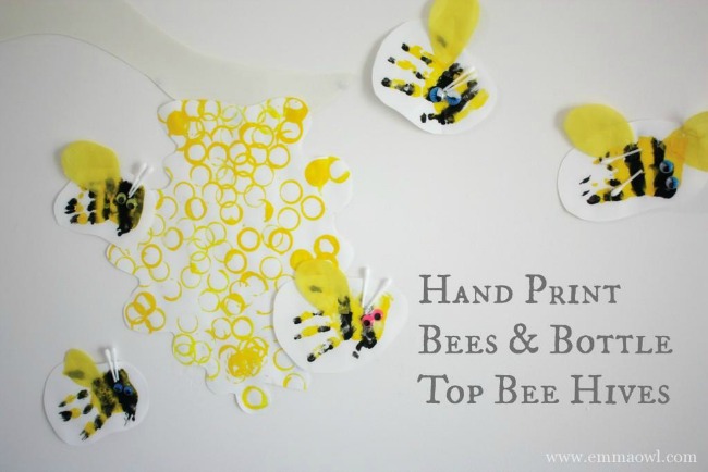 Spring crafts for toddlers - beehive and bees