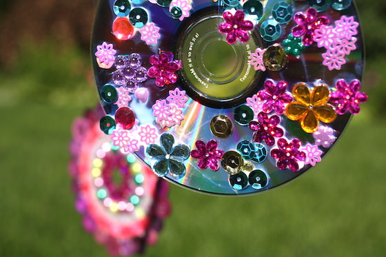 Spring crafts for toddlers - cd wind spinners