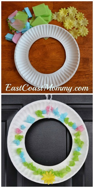 Spring crafts for toddlers - spring wreath
