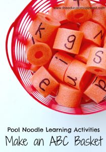 Learning the alphabet this summer - pool noodle letters