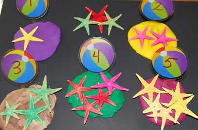 number summer learning - play dough ocean counting