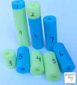 number summer learning - pool noodle numbers