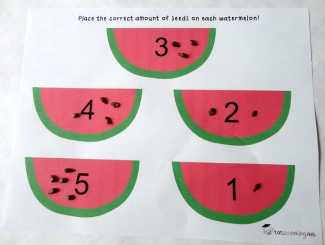 number summer learning - watermelon seeds counting
