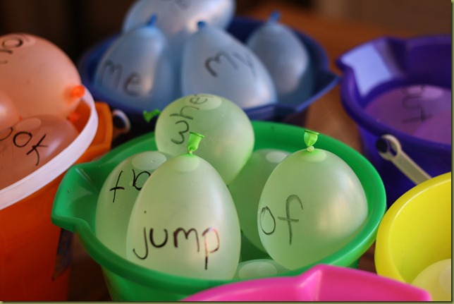 How to teach reading this summer - water balloon words