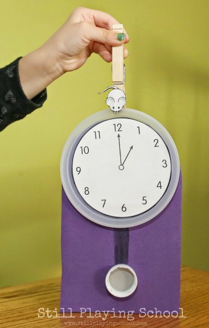 Learn to tell time - Hickory Dickory Dock clock craft