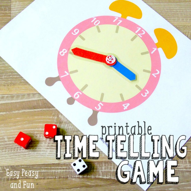 Learn to tell time dice game