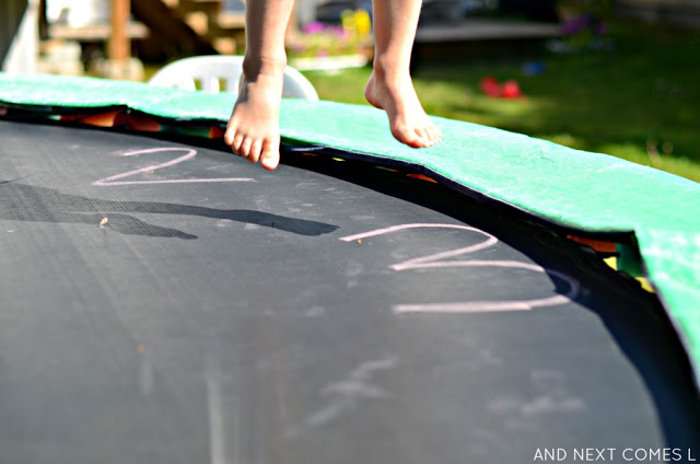 Learn to tell time on the trampoline