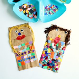 Making puppets with paper bags