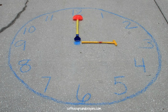 Teaching time to kids - chalk clock