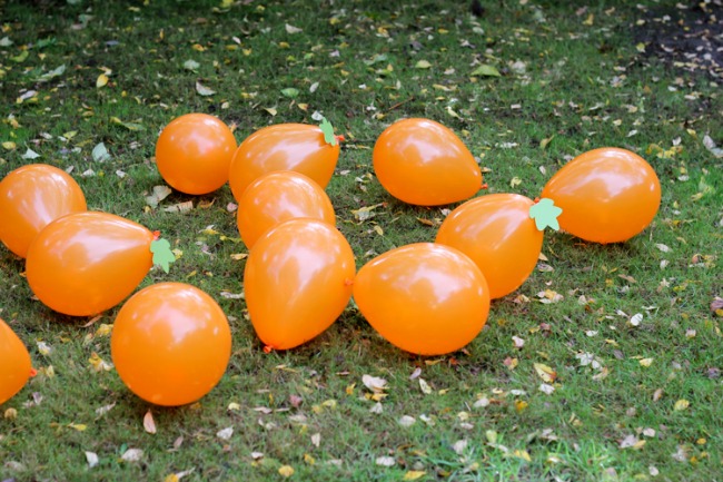 Halloween games for kids - pumpkin stomping