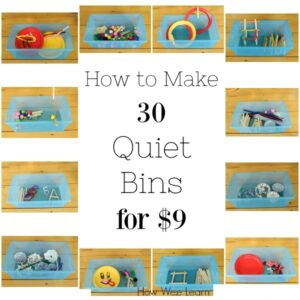 How to make 30 quiet bins and busy bags for $9! Perfect for preschoolers and toddlers. #naptime #preschool #quiettime #busybags #parenting