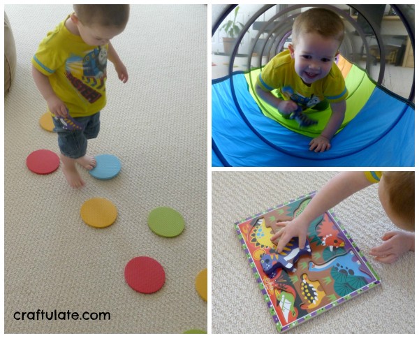 An obstacle course for preschool dinosaur lovers!