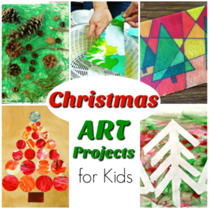 Awesome Christmas Art Ideas for Kids! The Art Projects are great for the holiday season, from preschoolers to big kids! #Christmas #Crafts #Art #Preschool #winter