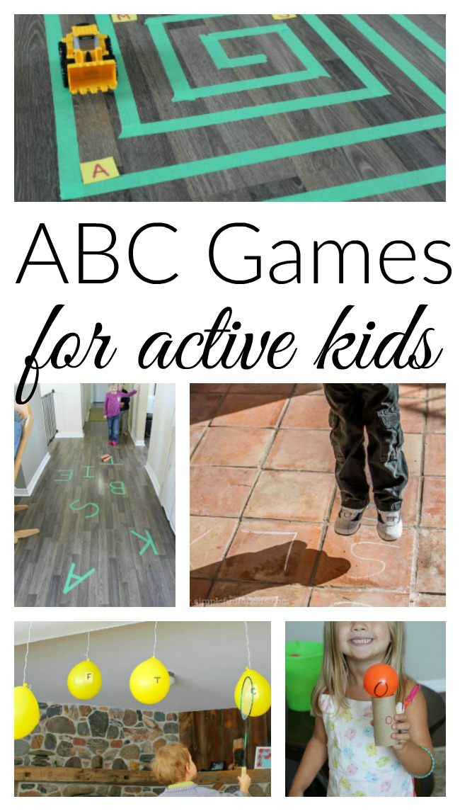 These alphabet games are perfect for active kids! Great activites for practicing letters and sounds with preschoolers.