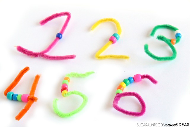 teaching numbers - pipe cleaners