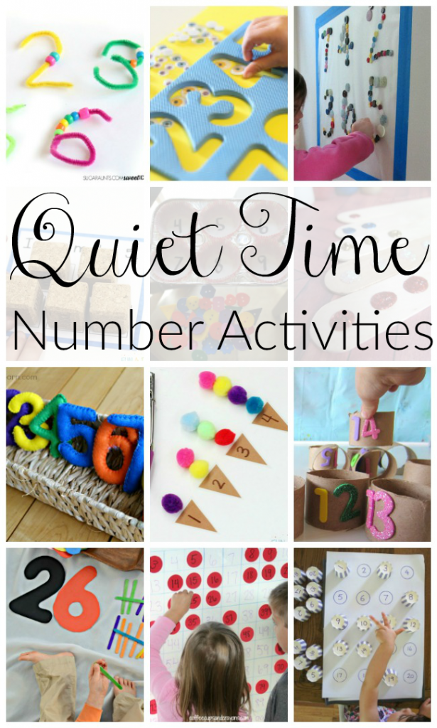 Teaching numbers with quiet activities for preschoolers. These are fabulous quiet time activities that are independent for preschoolers!