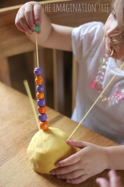 Amazing fine motor activities to build dexterity - Threading beads