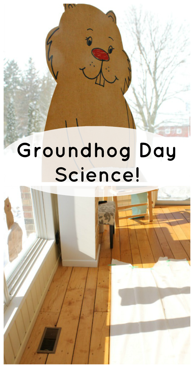 Groundhog Day Science activities for preschoolers! Such a fun shadow tracing activity for kids. #groundhog #science #STEM