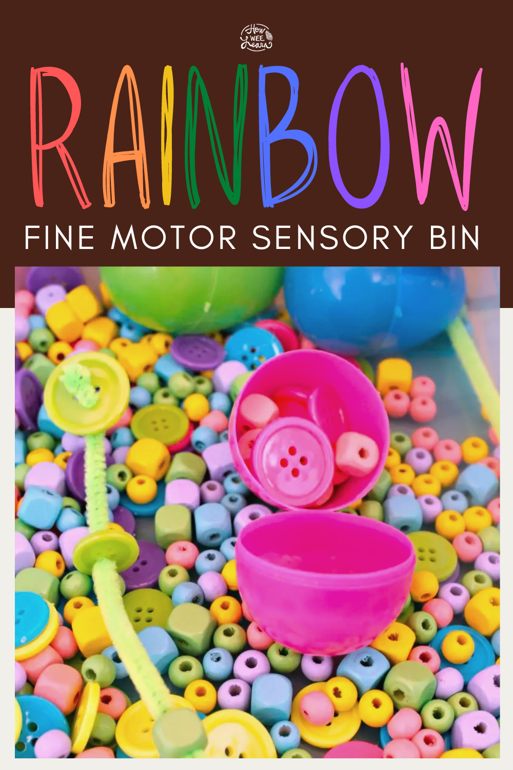 Rainbow Fine Motor Sensory Bin