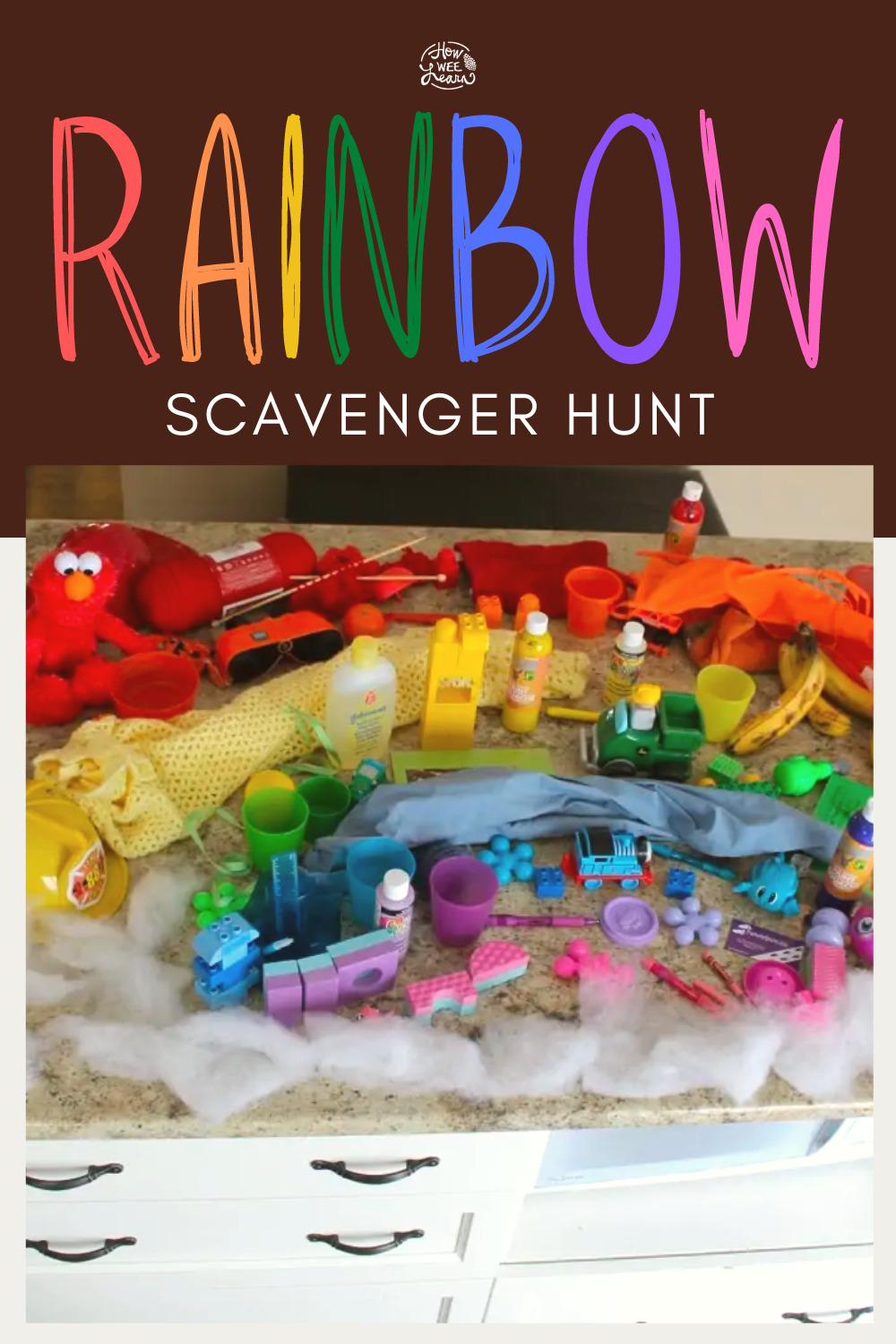 This rainbow scavenger hunt is a wonderful activity for children to learn their colors!