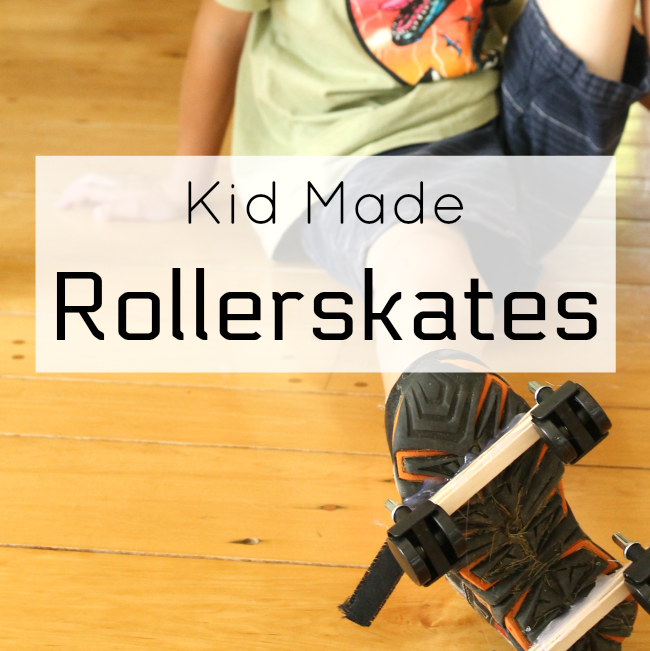 Homemade Rollerskates for kids! Such a great STEAM activity for kids. #steam #stem #homemadetoys #toys #DIY