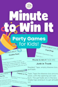 Minute to Win It Party Games or Kids