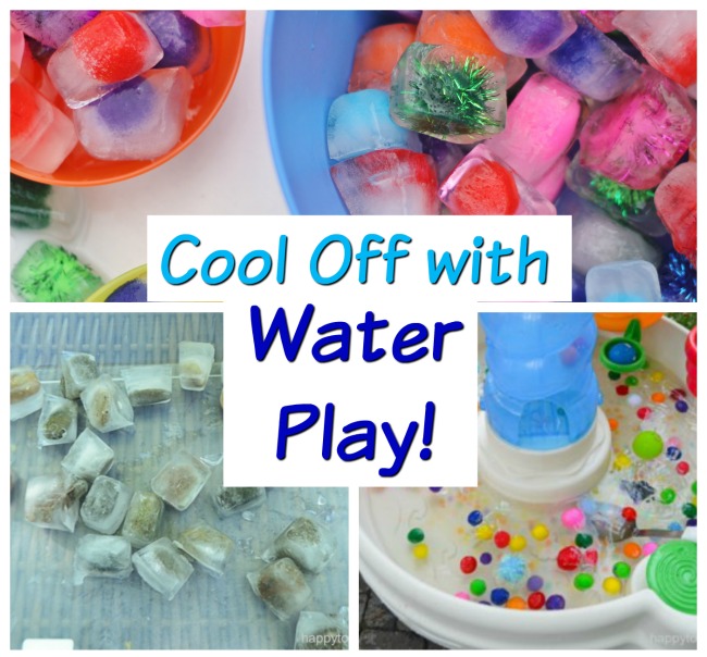 Super easy, but very creative, water play activities for kids! These summer fun activitiesare great for cooling off in the sprinkler, water table, little kiddie pools - whatever you have on hand. #howweelearn #summertime #summerfun #kidsactivities #preschoolactivities#outdoorplay #sprinkler #water #play #toddlerplay #toddleractivitiesh