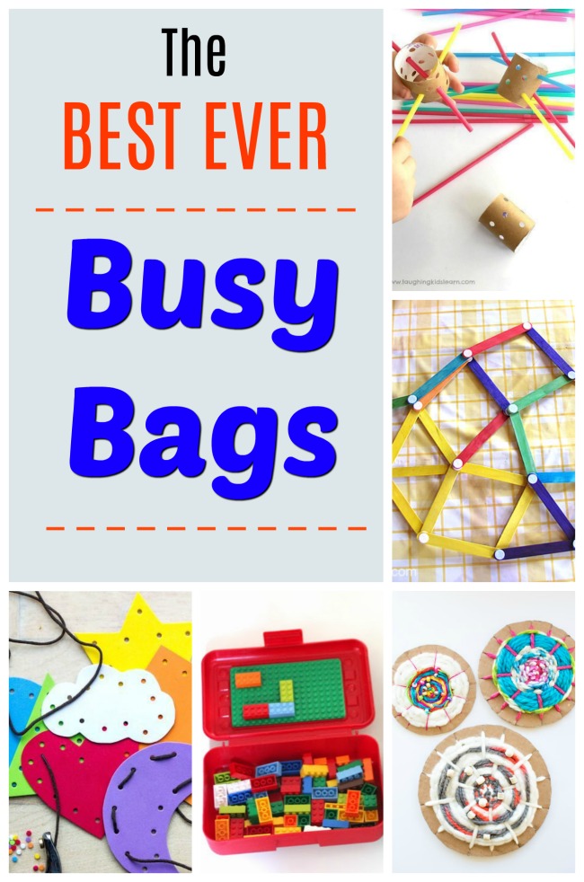 The absolute best Busy Bags for kids! Over 40 independent activities perfect for toddlers, preschoolers, and big kids too! #howweelearn  #busybags #kidsactivities #quiettime