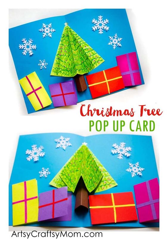 8x Colour In Pop Up Christmas Cards Kids Xmas Crafting Art Home Made Cards 