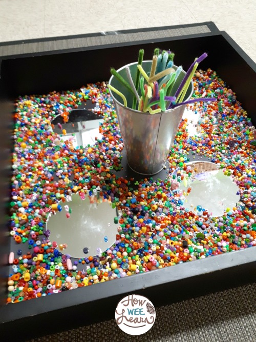 rainbow beads and pipecleaners