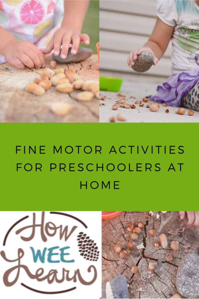 All you need are nuts for this super fun and easy fine motor activity for preschoolers. Little ones love it!