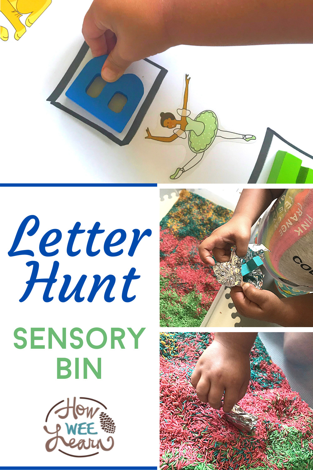 A great sensory bin and literacy activity for children. This is the perfect preschool alphabet activity and my little one loved it! 