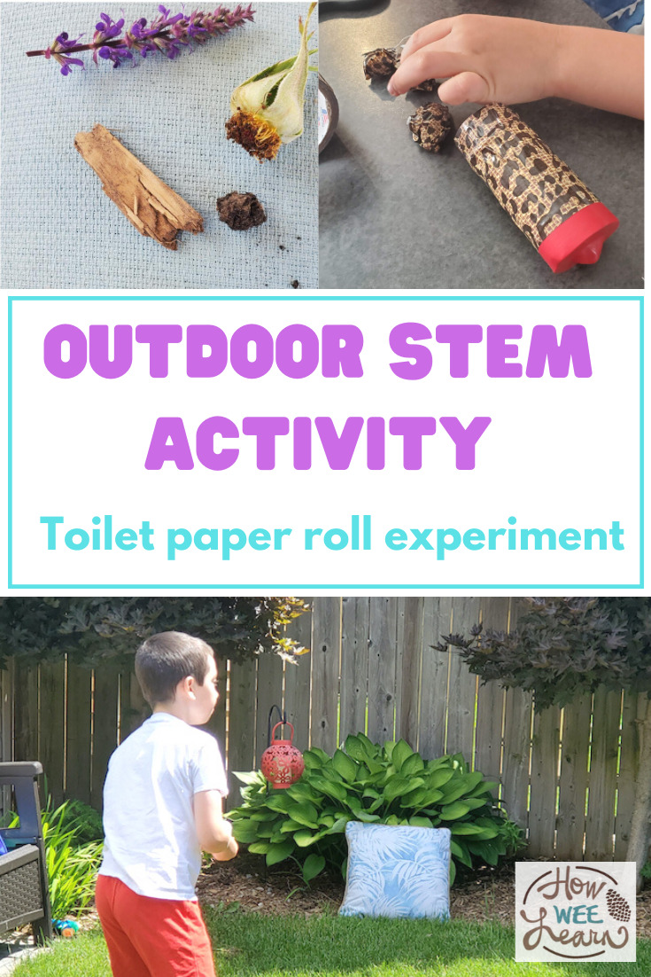 Outdoor stem activities are great for learning while having fun and this toilet paper roll experiment is such a fun outdoor activity for kids of all ages!