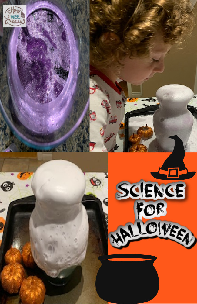 We had so much fun with this science for Halloween activity! The kids loved making the witches brew with a few simple ingredients found at home.