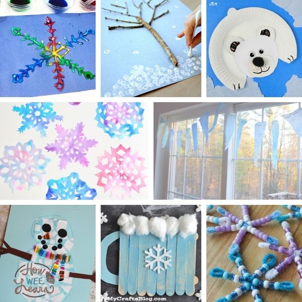 Winter Crafts for Kids Collage