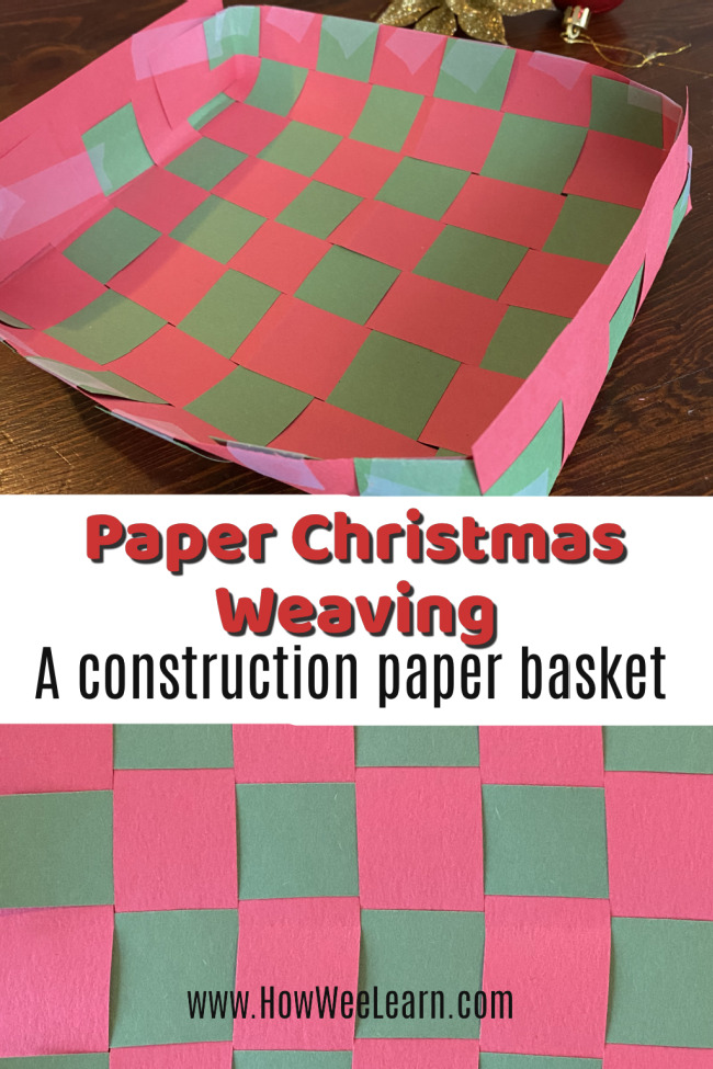 A Woven Construction Paper Christmas Basket