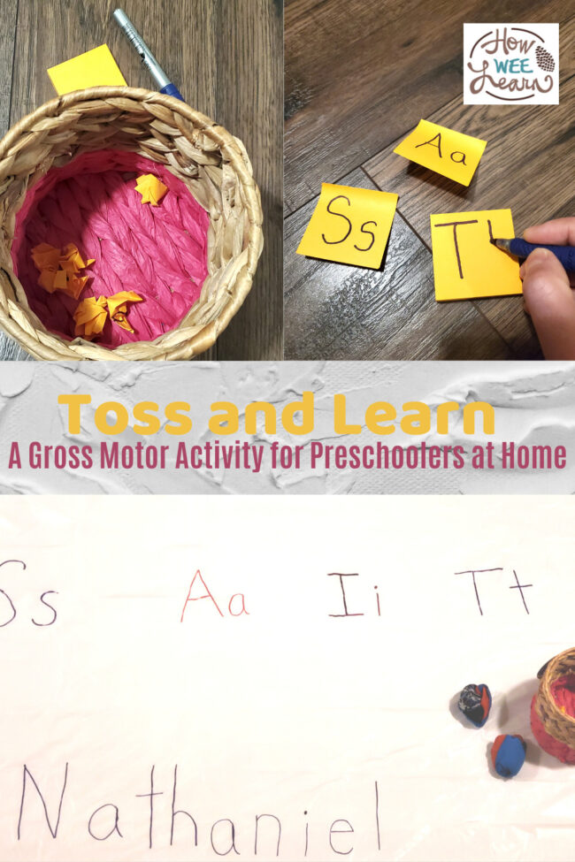 There are so many fun variations to this great gross motor activity for preschoolers at home. Kids of all ages can play, too!