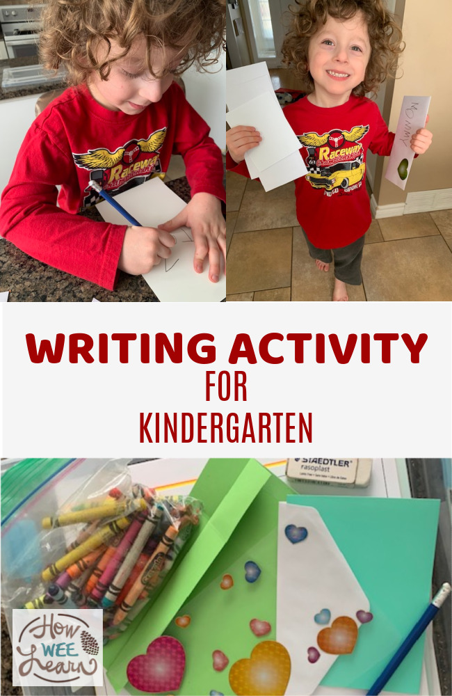 My little one had so much fun with this letter writing activity for kindergarten. Creating letters for people he loved was also an excellent quiet time activity.