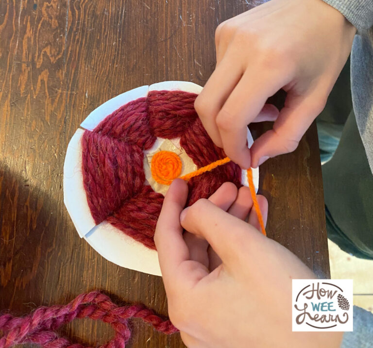 Math Art: Yarn Flowers - How Wee Learn