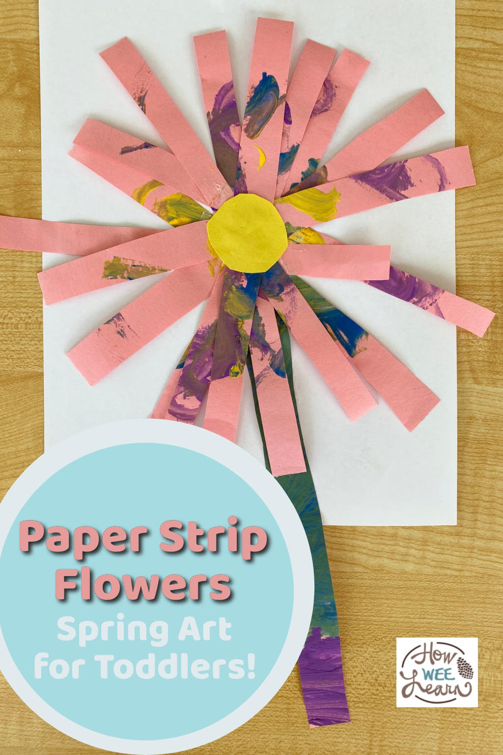 A Paper Strip Flower Craft for Toddlers (and big kids too!) - How Wee Learn