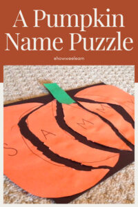 Pumpkin Name Puzzle Craft for Preschoolers