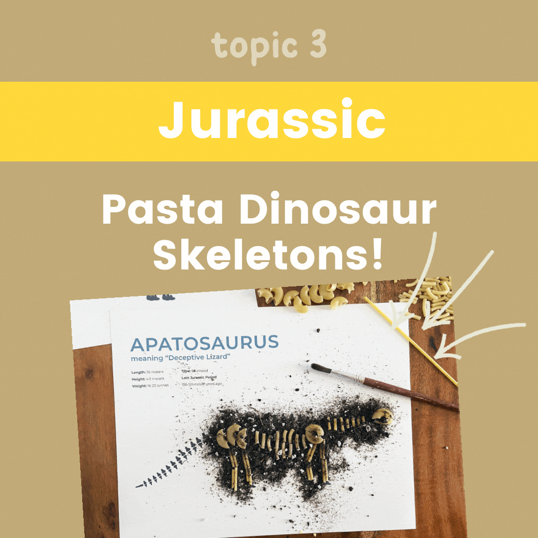Dinosaur Unit Study - Jurassic Period - Pasta Dinosaur Skeletons