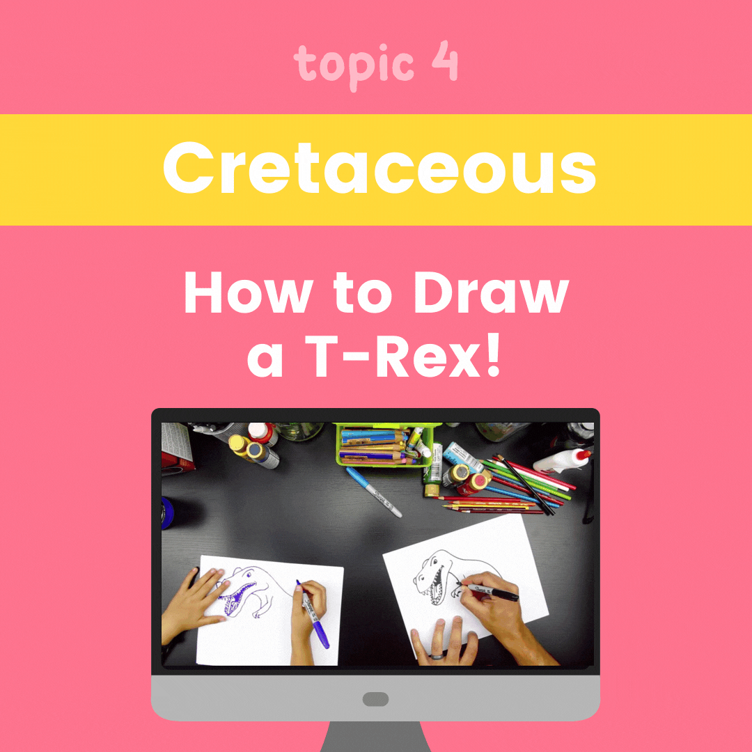 Dinosaur Unit Study - Cretaceous Period - How to Draw a T-Rex