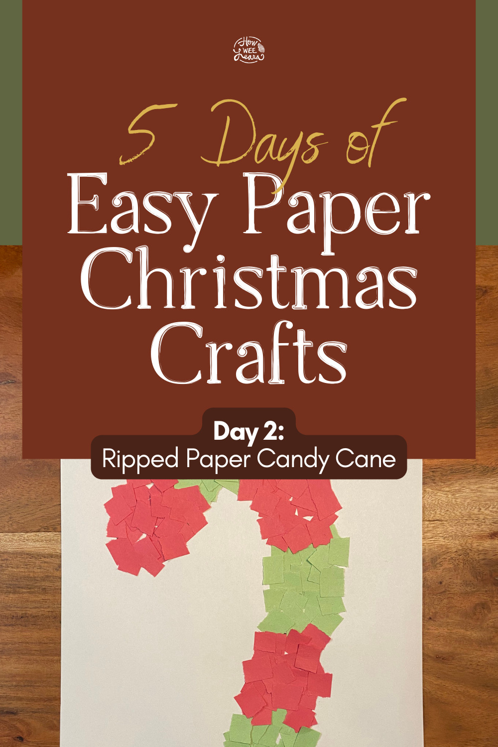 Ripped Paper Candy Cane Craft