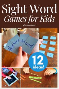 Sight Word Games for Kids: 12 ideas! Pictures of four different sight word games