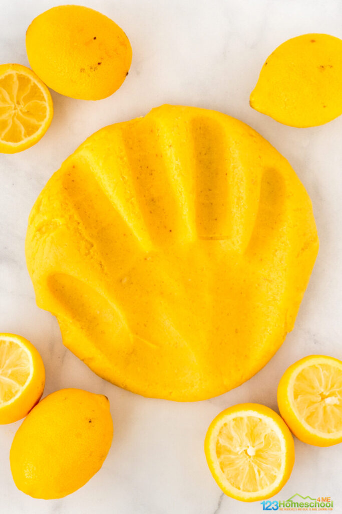 summer playdough recipe using lemons