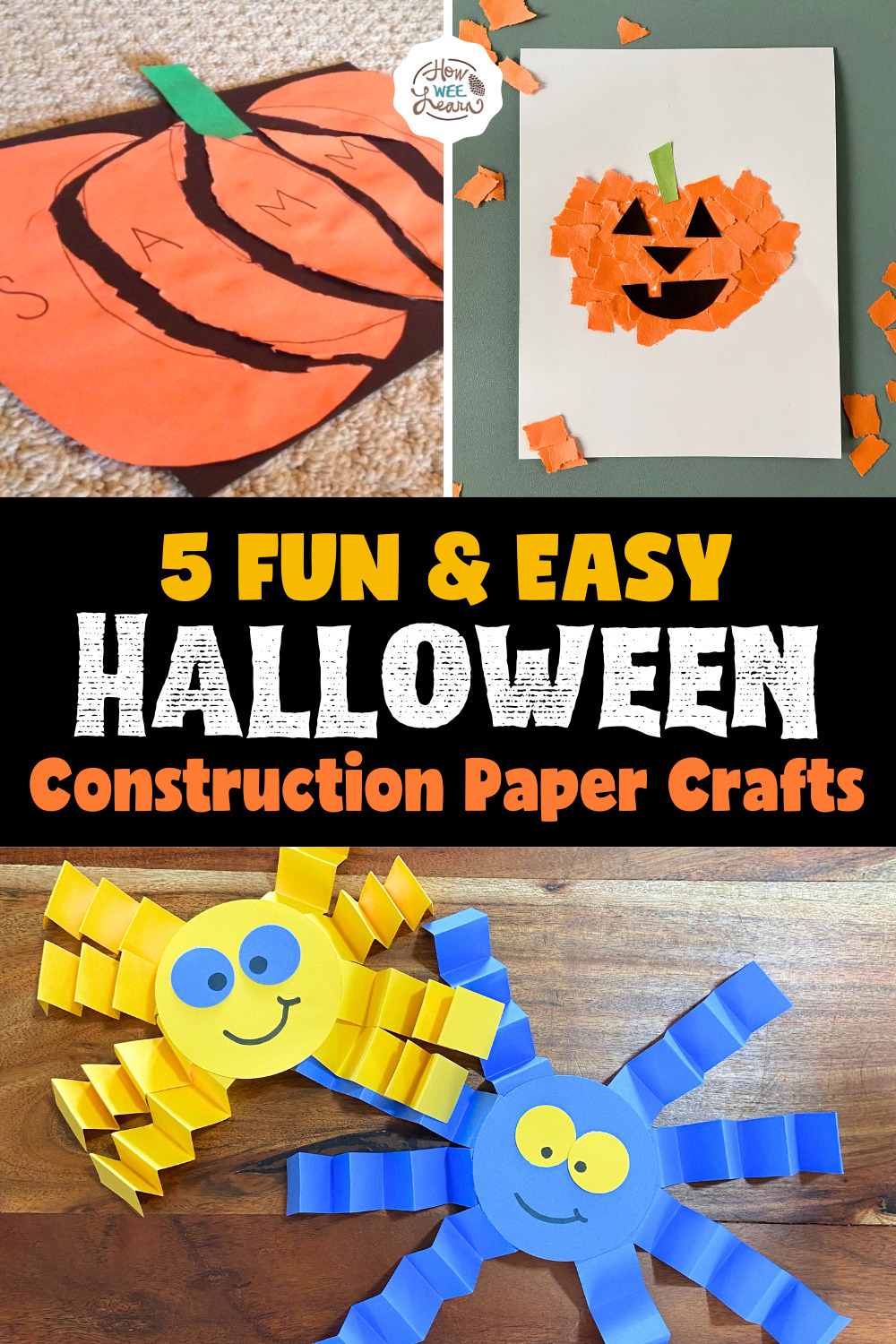  5 Fun & Easy Halloween Construction Paper Crafts
