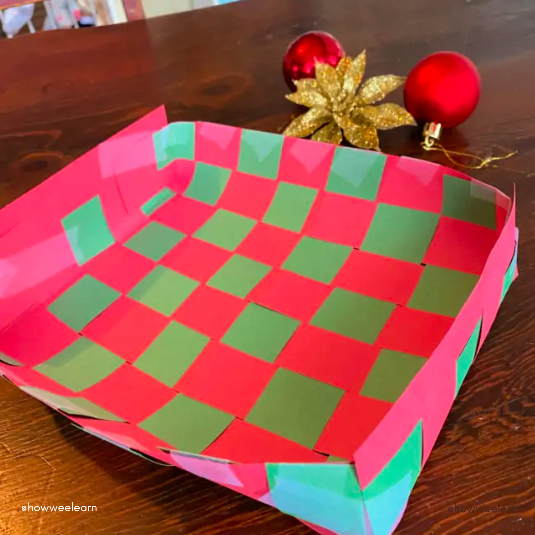 5 Days of Construction Paper Christmas Crafts - Basket Weaving