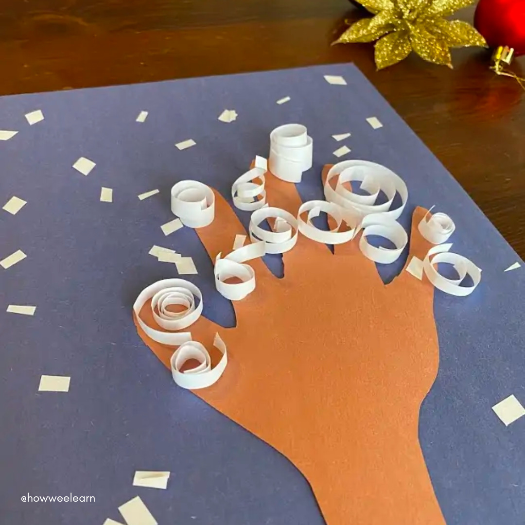 5 Days of Construction Paper Christmas Crafts - Handprint Tree